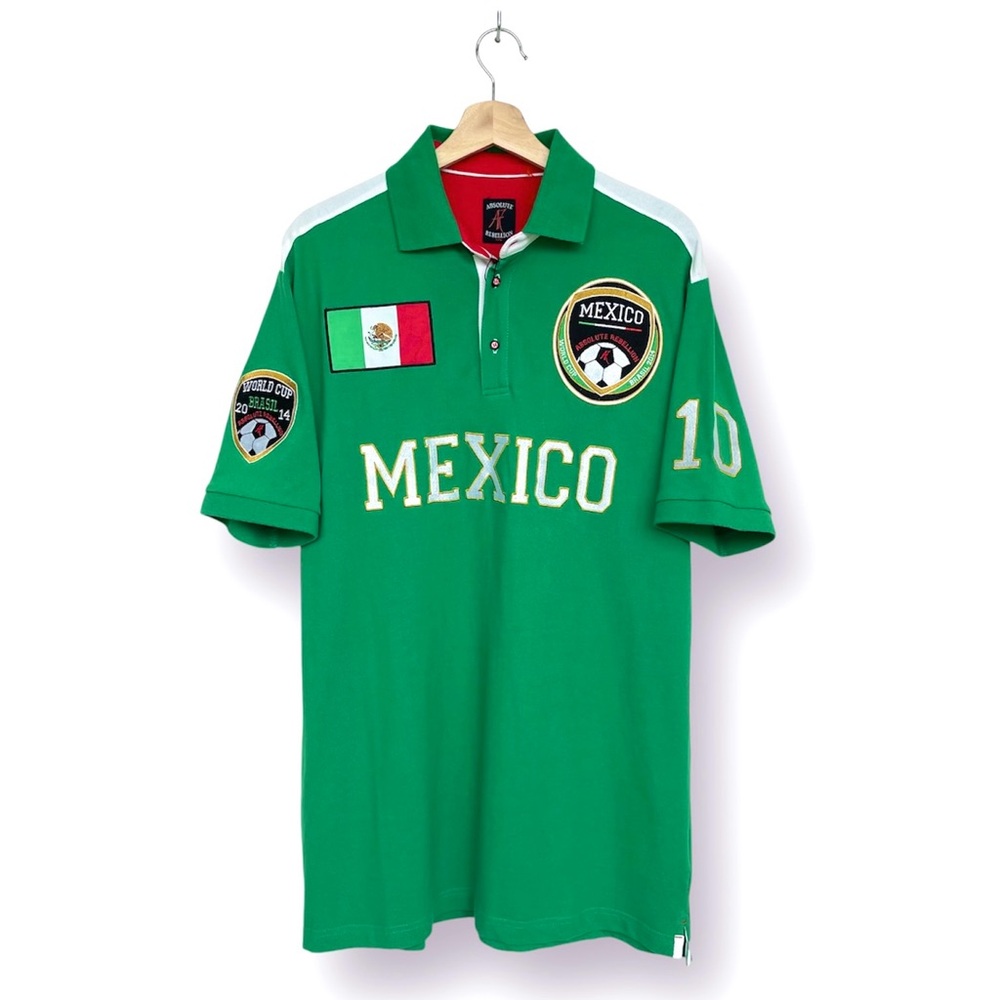 Absolute Rebellion Polo Word Cup Brasil 2014 Mexico Short Sleeve Stretch - Picture 3 of 16